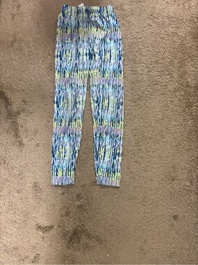 Under Armour Girls Multi-Color Tie-Dye Stripe Leggings - Blue, Yellow, Purple